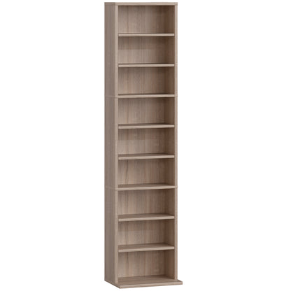 Lere Tavi Wooden Natural Finish Narrow CD Storage Unit With 260 Disc Capacity