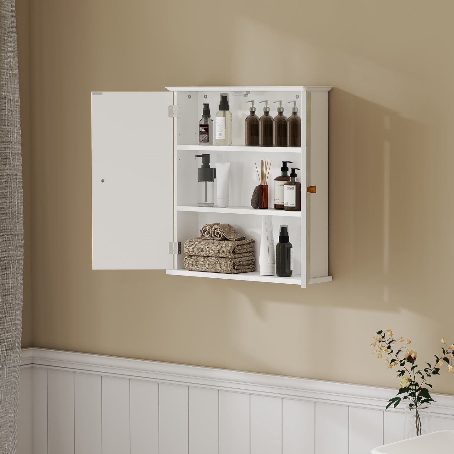 Loredi Wall Mounted Bathroom Medicine Cabinet With Adjustable Shelves White
