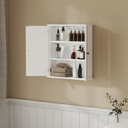 Loredi Wall Mounted Bathroom Medicine Cabinet With Adjustable Shelves White