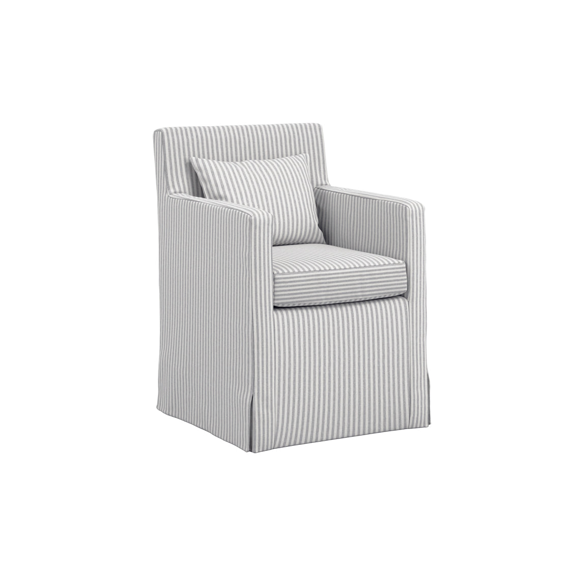Isabella Grey and White Stripe Upholstered Armchair