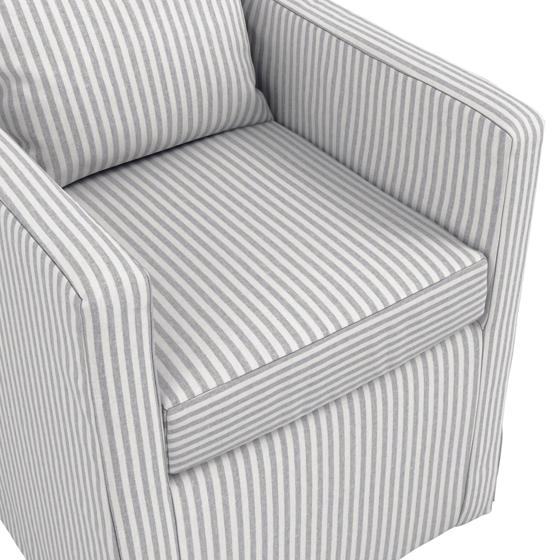 Isabella Grey and White Stripe Upholstered Armchair