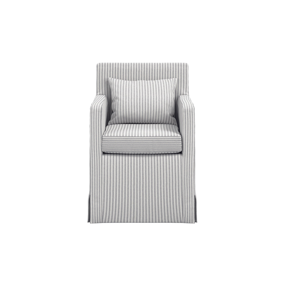 Isabella Grey and White Stripe Upholstered Armchair