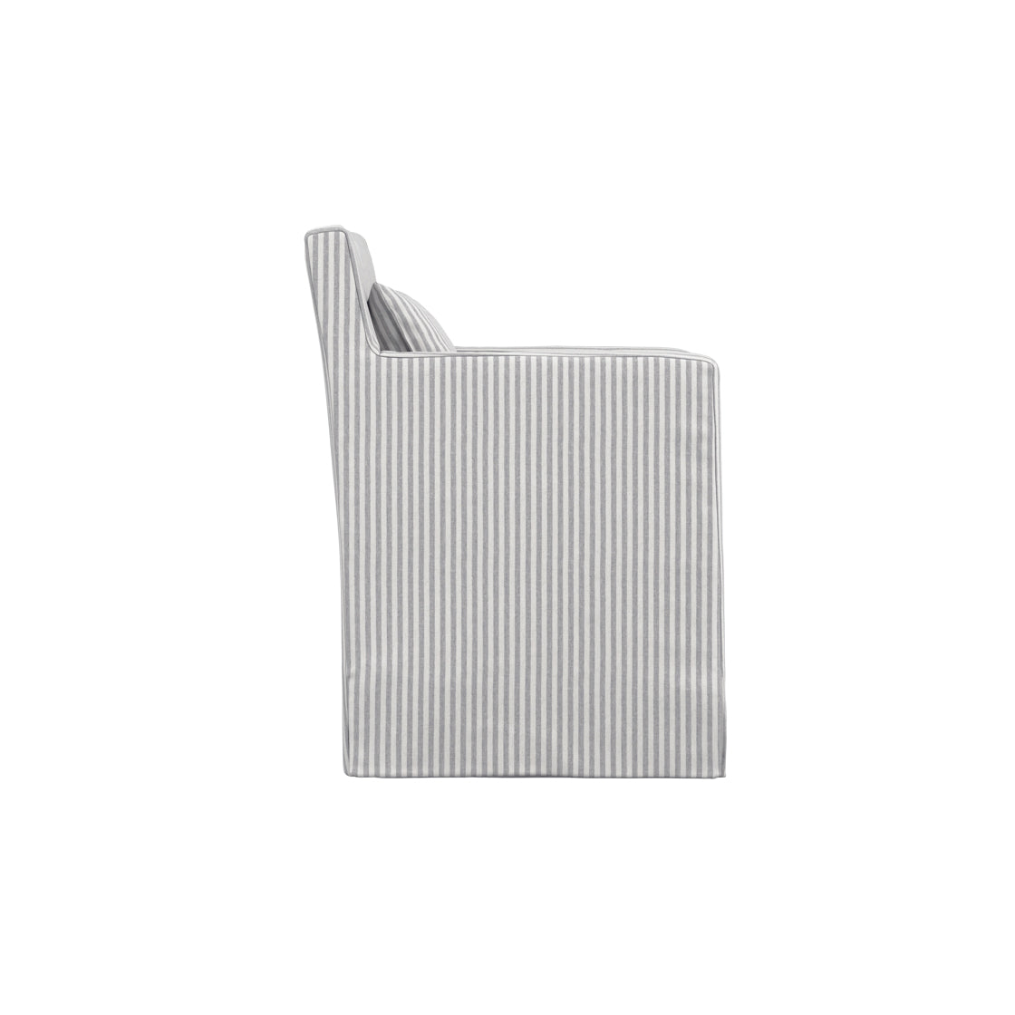 Isabella Grey and White Stripe Upholstered Armchair