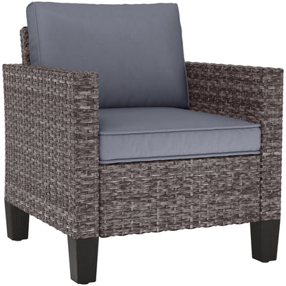Maba Rattan Grey Single Outdoor Garden Armchair With Cushions