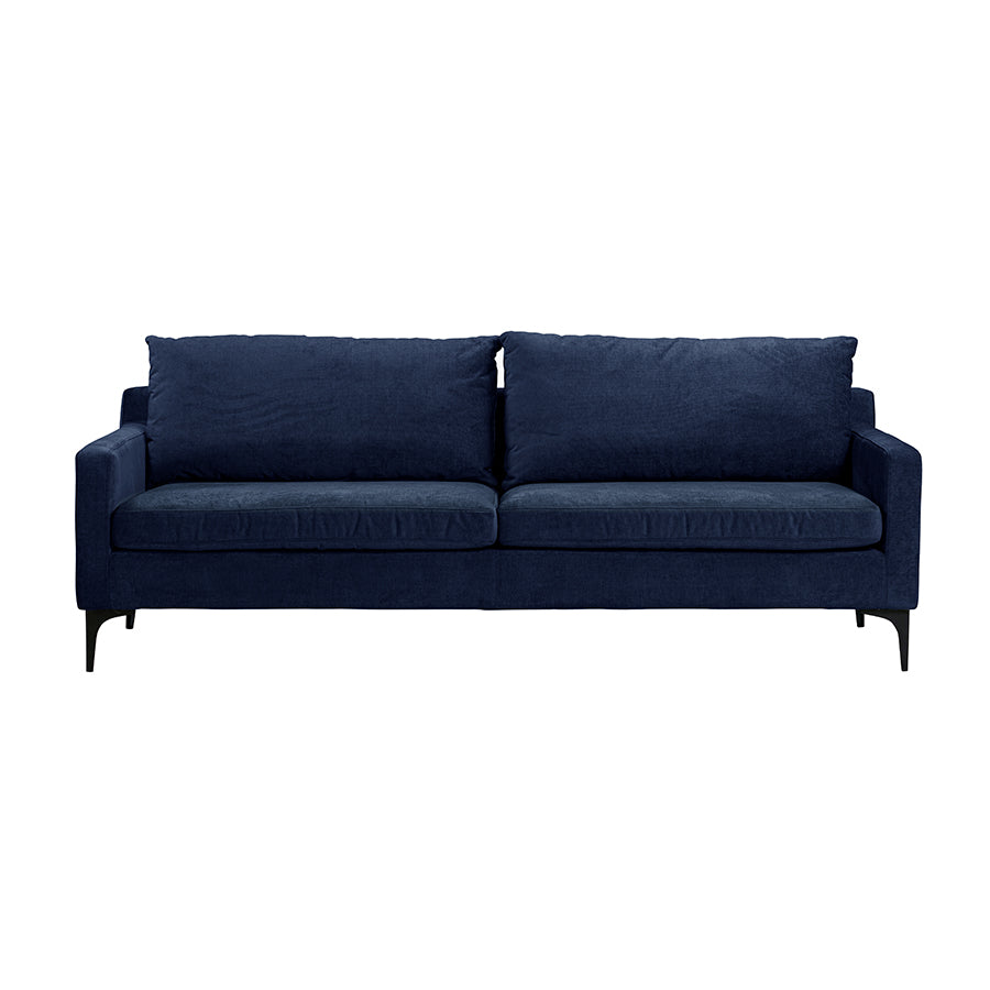 Madrid Midnight Blue Velvet Three Seater Sofa