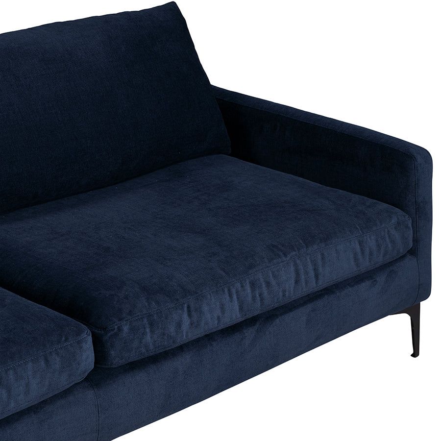 Madrid Midnight Blue Velvet Three Seater Sofa
