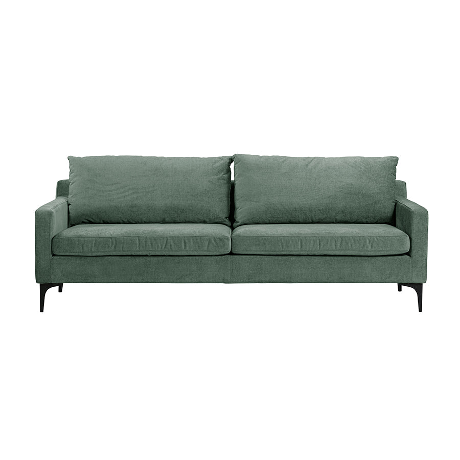 Buenafuente Green Velvet Upholstered 3 Seater Sofa