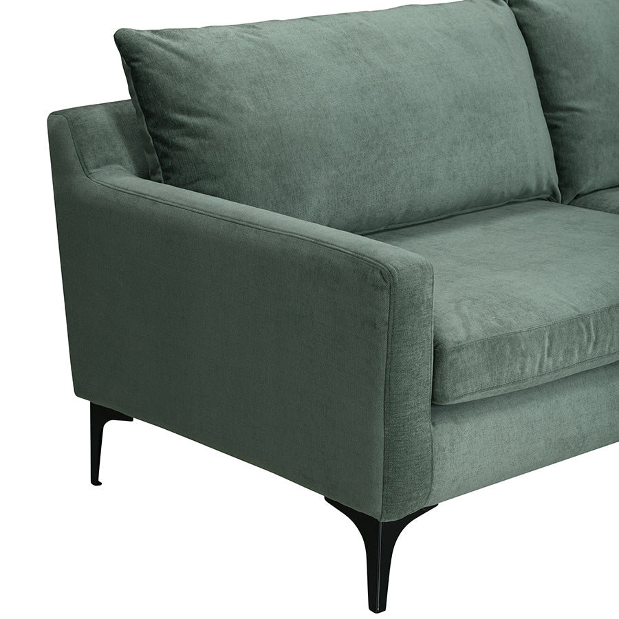 Buenafuente Green Velvet Upholstered 3 Seater Sofa