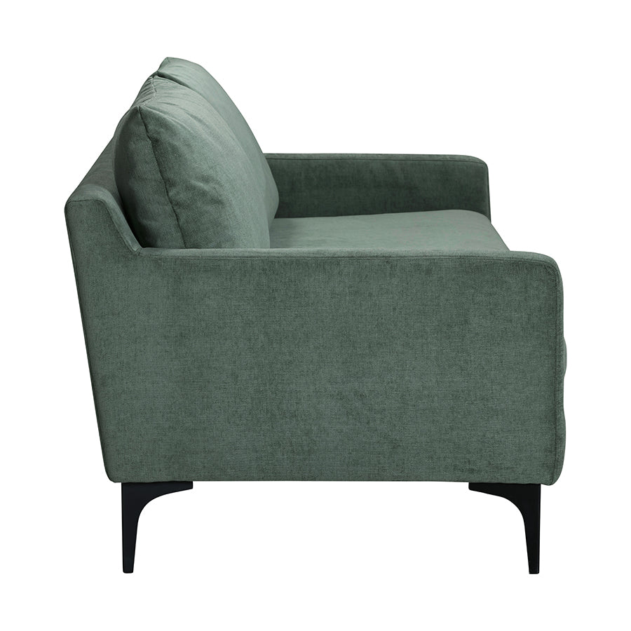 Buenafuente Green Velvet Upholstered 3 Seater Sofa