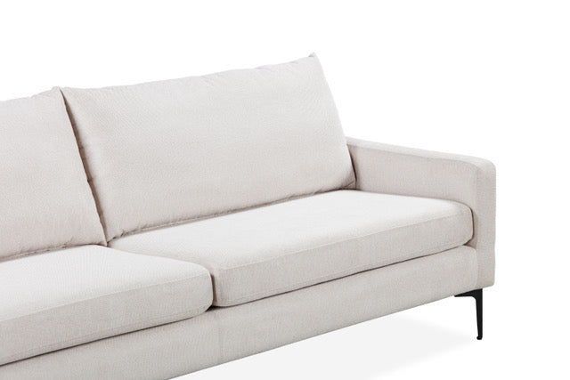Brasília Textured Neutral Upholstered 3 Seater Sofa