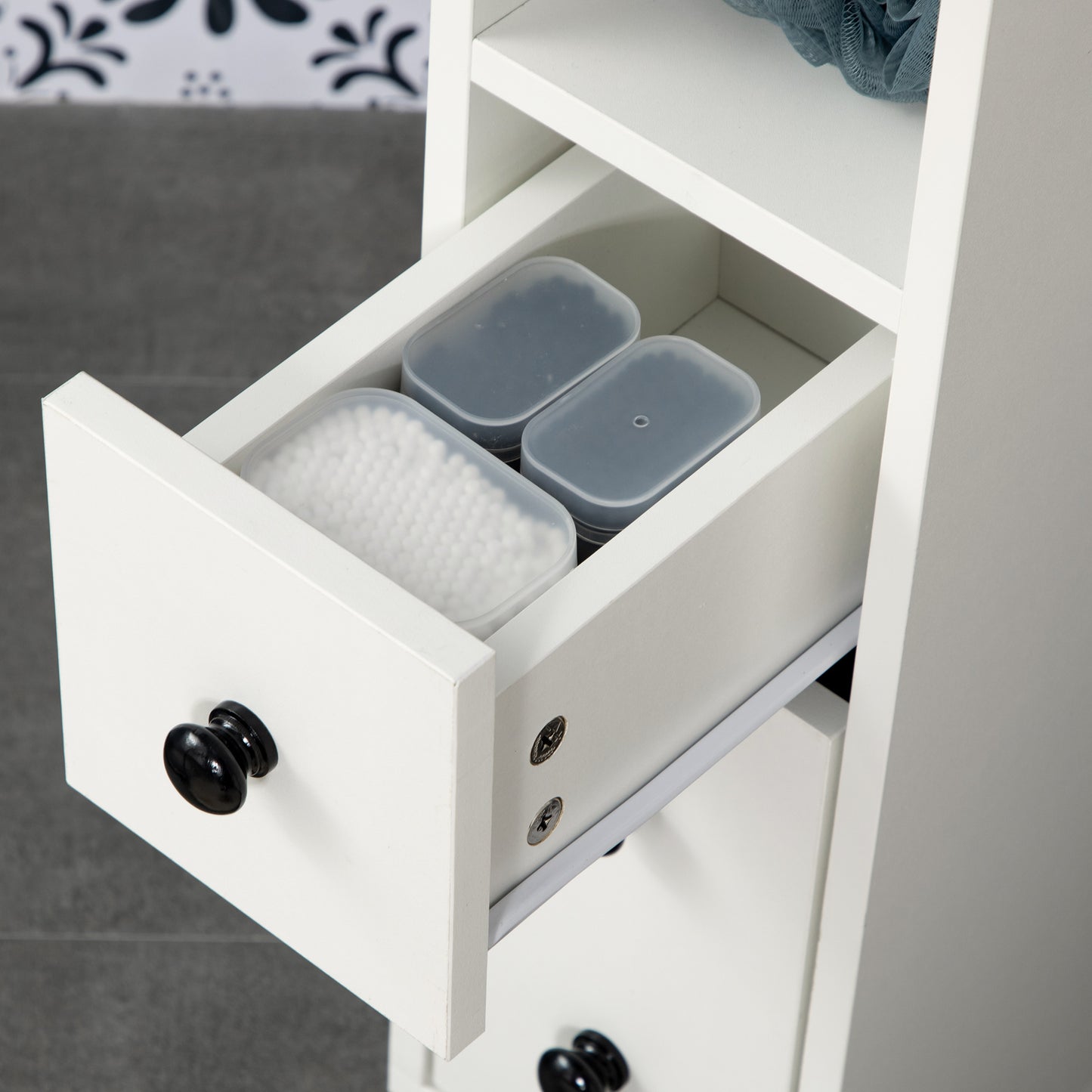 Toveka Slimline Bathroom Storage Cabinet In White