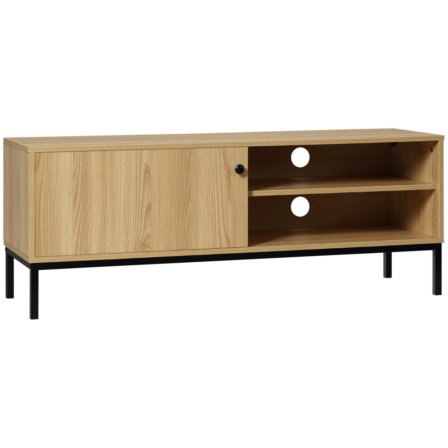 Layo 120cm Wooden Wood Effect TV Stand With Sliding Door For 50 Inch Screens