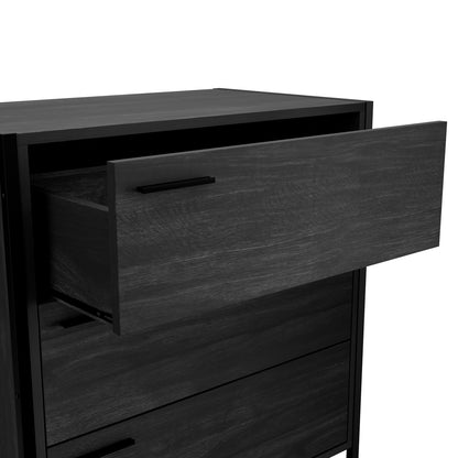 Ireland Black Wood Effect 3 Drawers Storage Chest