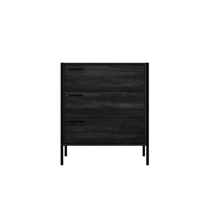 Ireland Black Wood Effect 3 Drawers Storage Chest