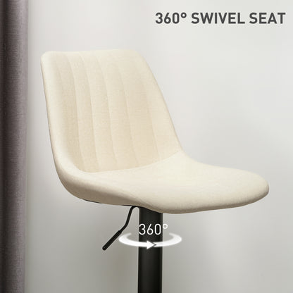 Sefipa Chenille Beige Tub Style Bar Stools Set Of 2 With Soft Touch Upholstery