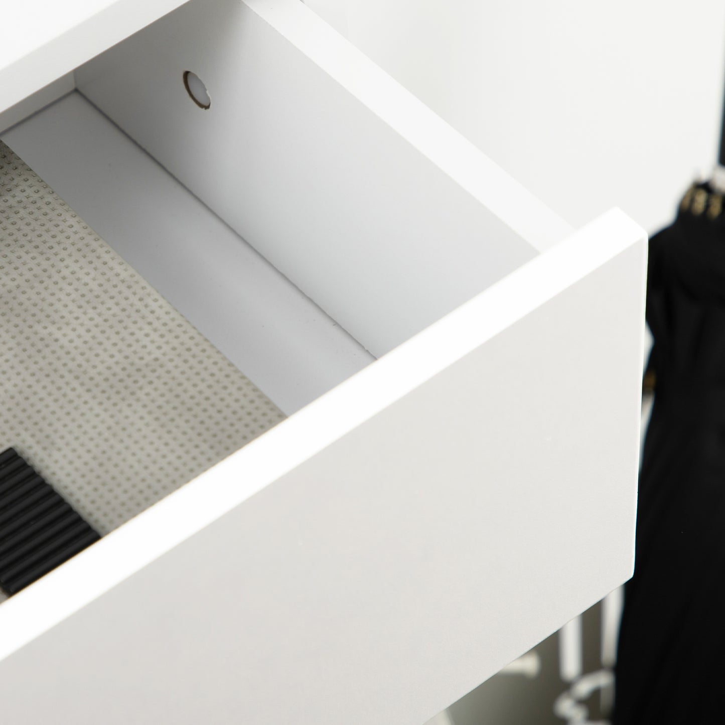 Suto Wooden White Slim Shoe Cabinet With 3 Drawers For 12 Pairs