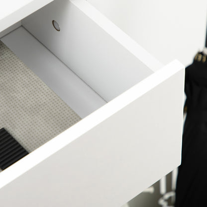 Suto Wooden White Slim Shoe Cabinet With 3 Drawers For 12 Pairs