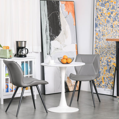 Tilara  Metal And Wooden White Round Bistro Dining Table With Steel Base