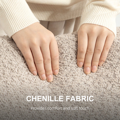 Bana Cream Chenille 2 Seater Sofa With Soft Texture