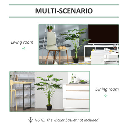 Rehala Artificial Monstera Leaf Style Plant In Pot For Indoor And Sheltered Outdoor Areas