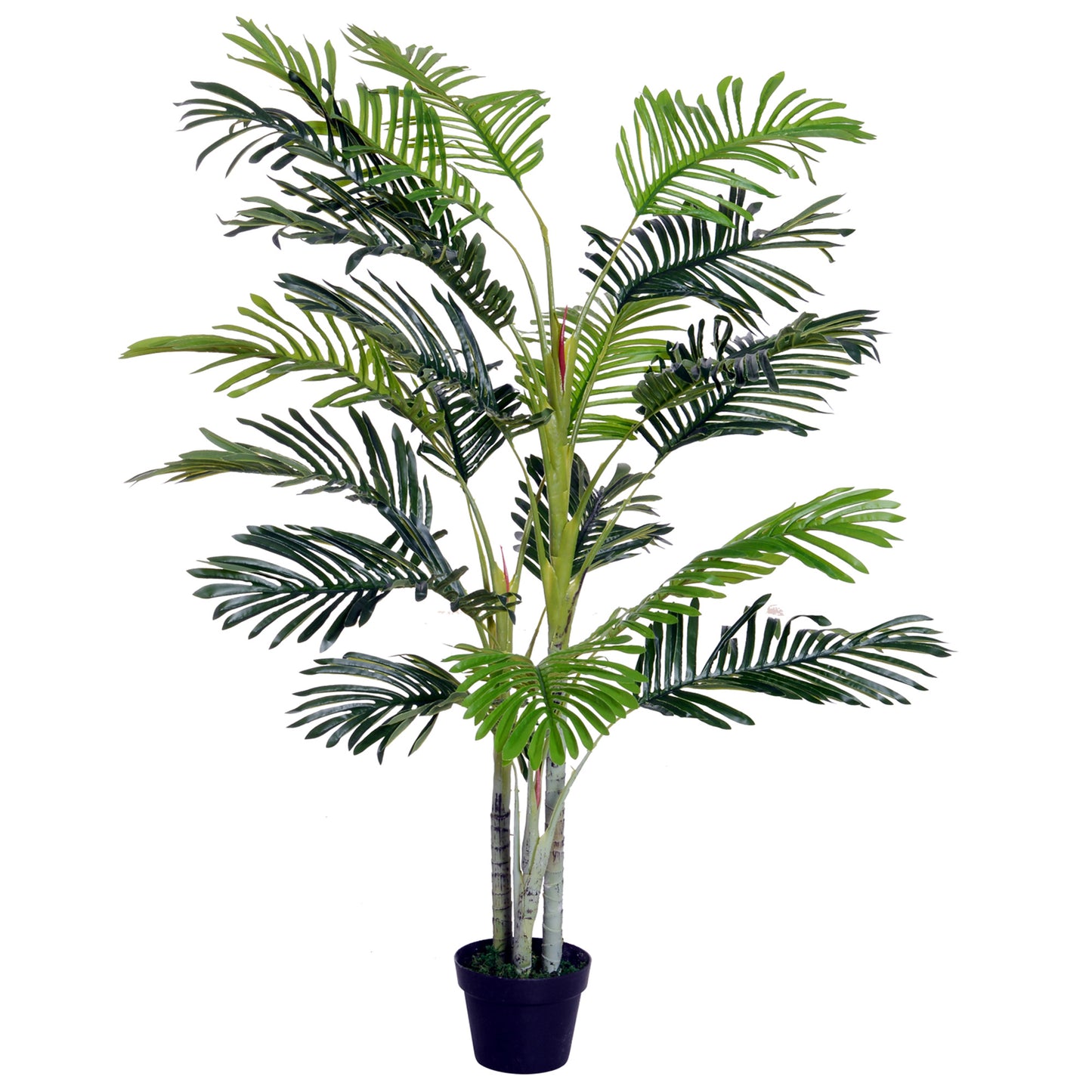 Miveno Set Of 2 Dark Green Artificial Double Ball Topiary Trees In Matching Pots For Interior Spaces