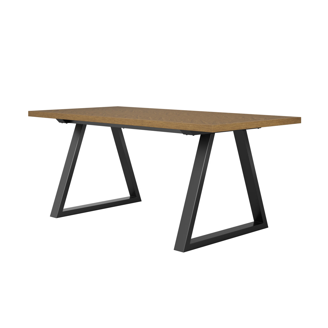 Balbriggan Dark Brown Dining Table Black Metal Legs