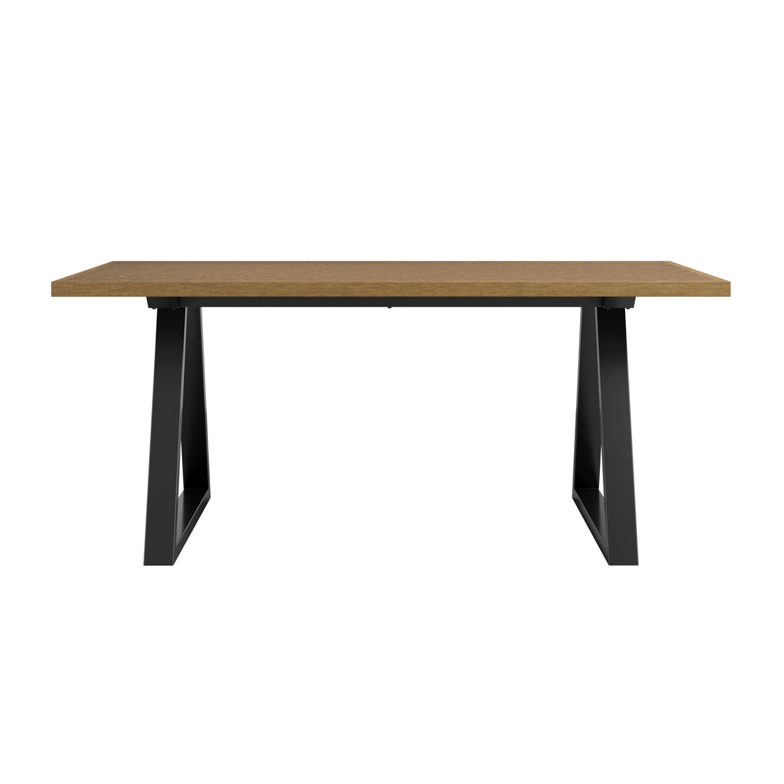 Balbriggan Dark Brown Dining Table Black Metal Legs