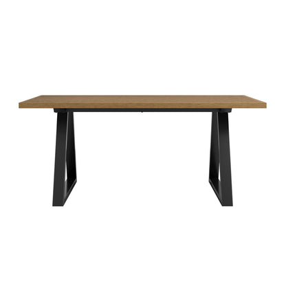Balbriggan Dark Brown Dining Table Black Metal Legs