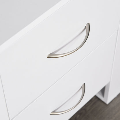 Sovise Set Of 2 Wooden White Bedside Tables With 2 Drawers