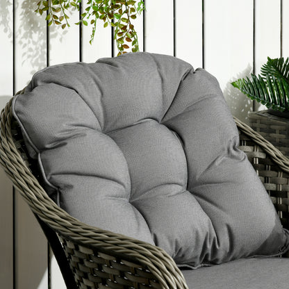 Yosu Rattan Grey 3 Piece Bistro Set With Glass Top Table
