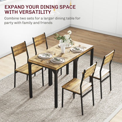 Lulila Wooden Rustic Brown 3 Piece Minimal Dining Table And Chair Set