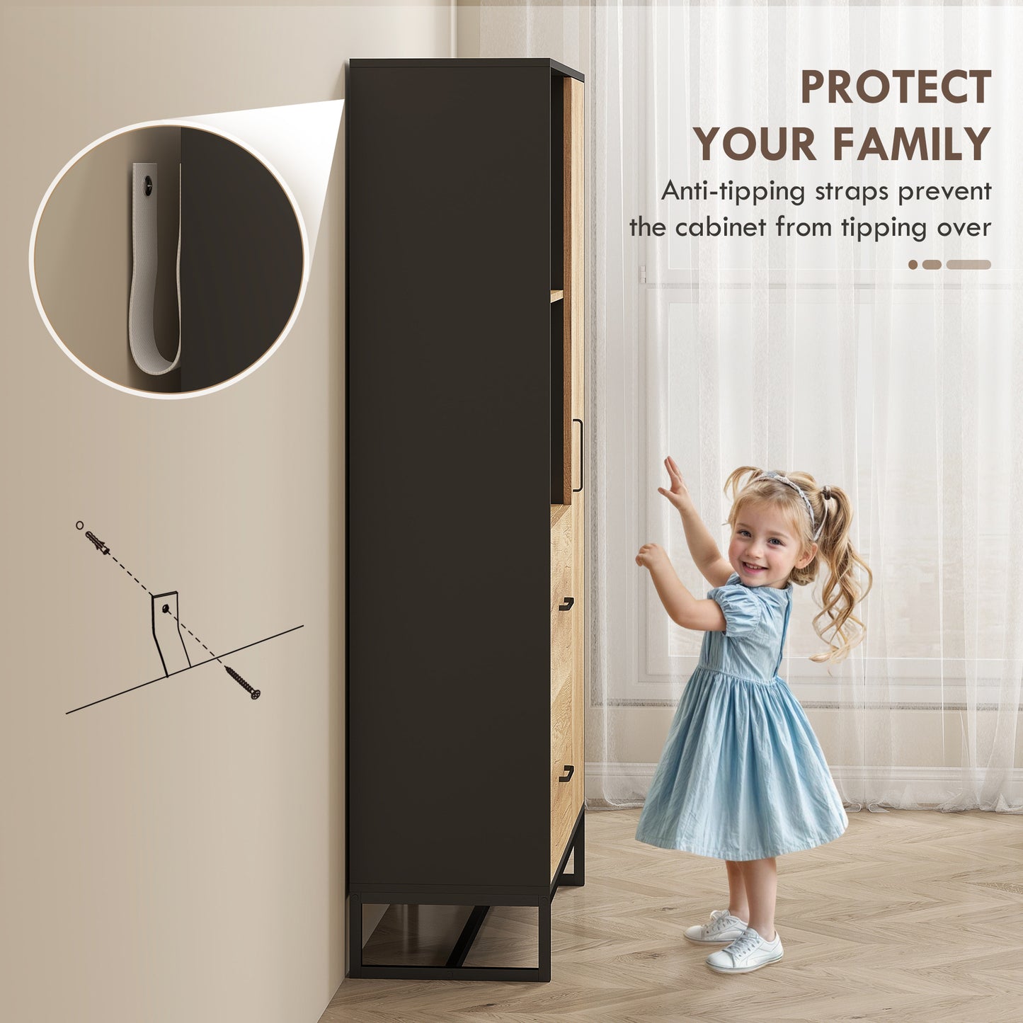 Kamilo Wooden White Tall Kitchen Pantry Cabinet With Drawers Adjustable Shelves And Soft Close Door 160 cm