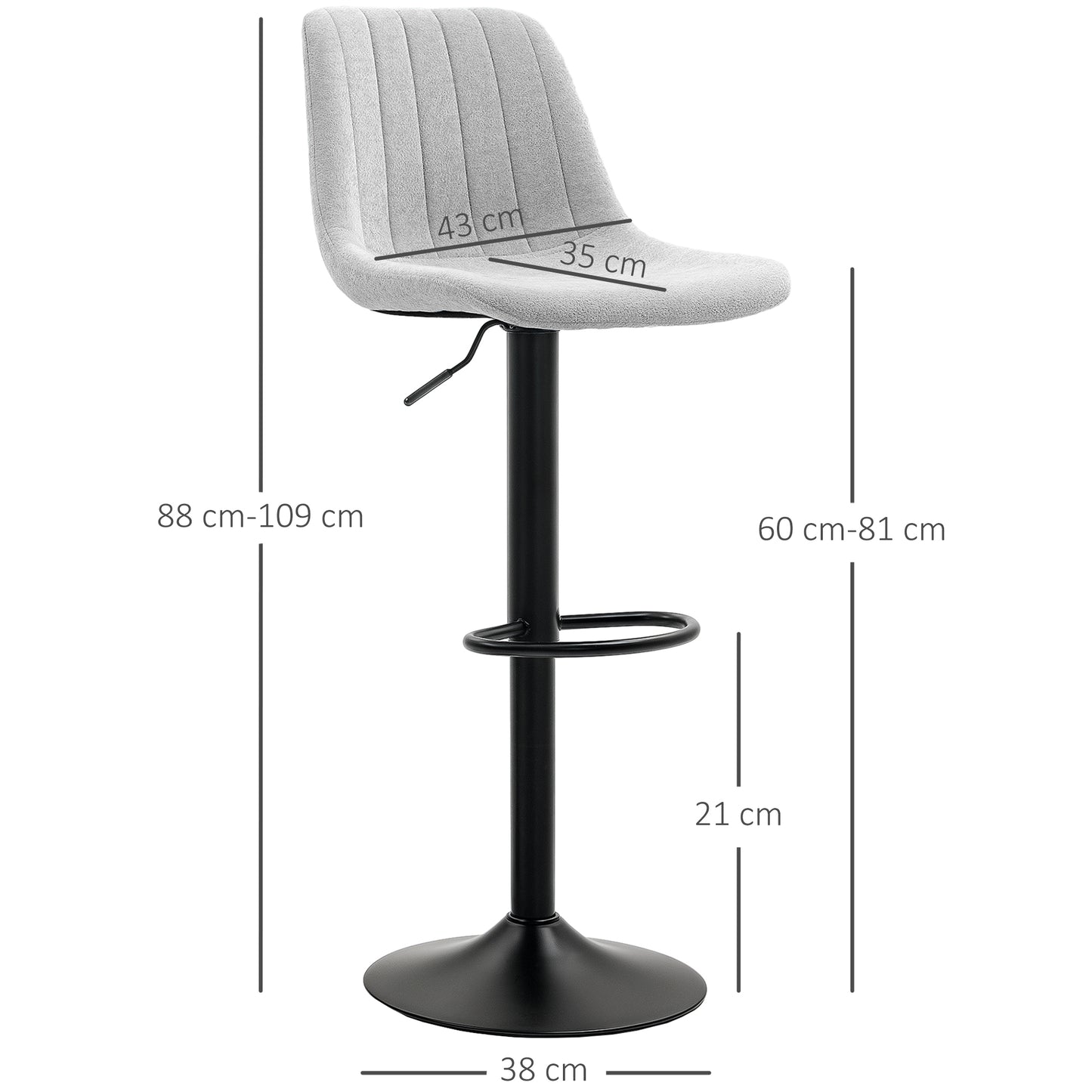 Cokeri Chenille Grey Tub Style Bar Stools Set Of 2 With Soft Touch Upholstery