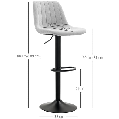 Cokeri Chenille Grey Tub Style Bar Stools Set Of 2 With Soft Touch Upholstery