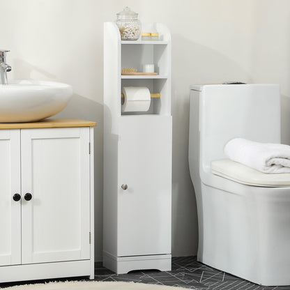 Vale Compact Narrow Bathroom Storage Cabinet In White