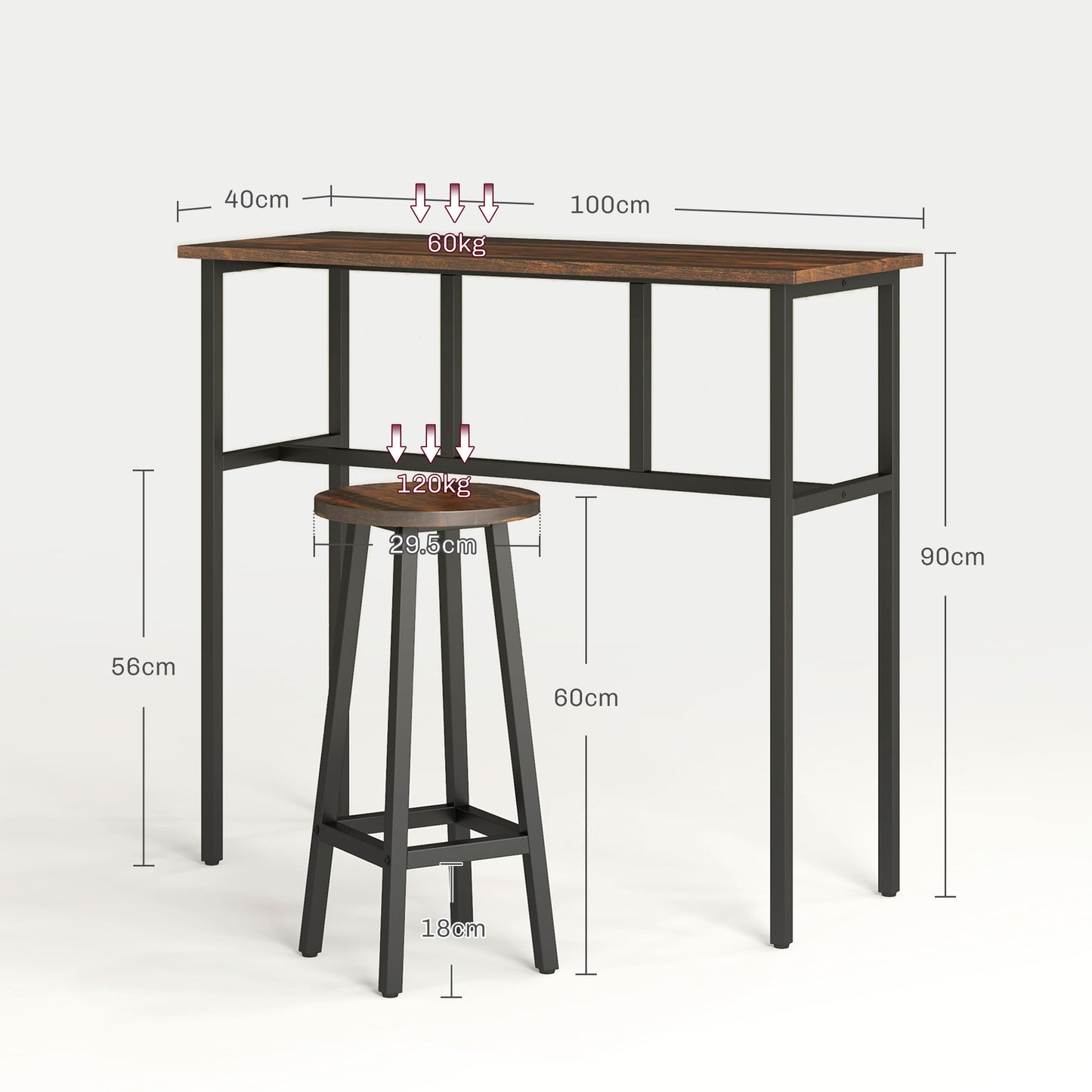 Halulo Wooden Rustic Brown 6 Piece Counter Bar Dining Set With Multiple Layout Options