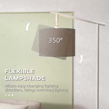 Moneel Metal Grey Adjustable Floor Lamp With 350 Degree Rotating Shade And LED Bulb