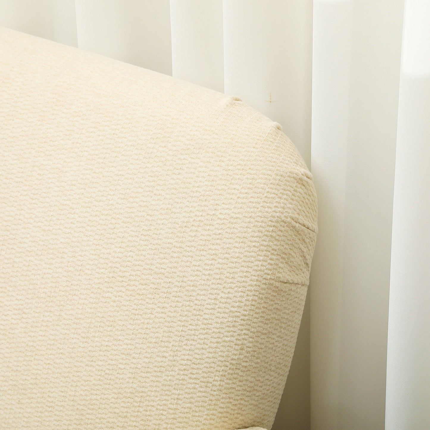 Zipato Velvet Cream Compact 2 Seater Sofa With Extra Thick Padding And Wooden Legs