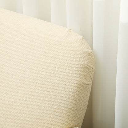 Zipato Velvet Cream Compact 2 Seater Sofa With Extra Thick Padding And Wooden Legs
