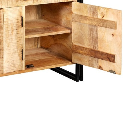 Toivakka Industrial Reclaimed Wood and Metal Sideboard 3 Doors