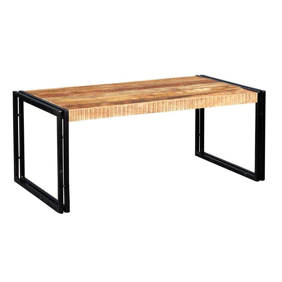Toivakka Industrial Reclaimed Wood and Metal Large Coffee Table