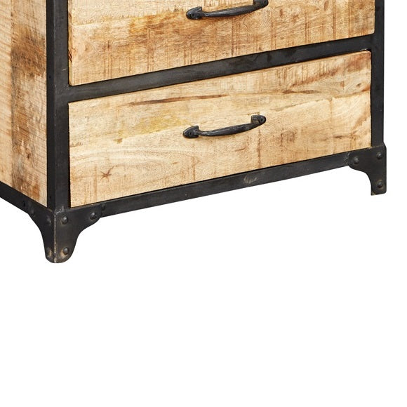 Toivakka Industrial Reclaimed Wood and Metal Storage Chest of 6 Drawers