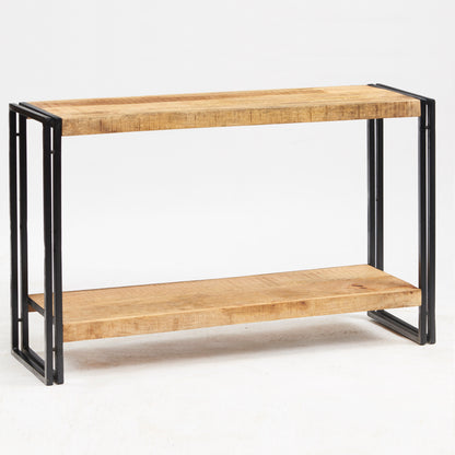 Toivakka Industrial Reclaimed Wood and Metal Console Table