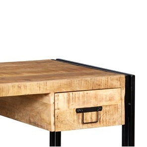 Toivakka Industrial Reclaimed Wood and Metal Desk 2 Drawers
