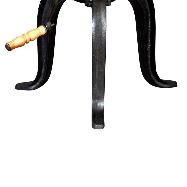 Yllas Industrial Small Wood and Metal Crank Side Table