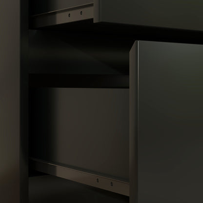 Rakami Wooden Black 3 Drawer Storage Chest