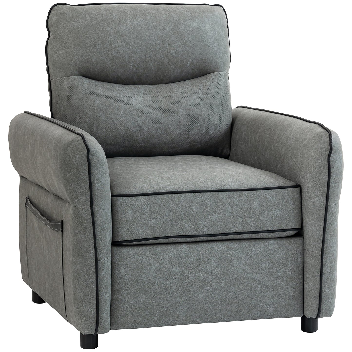 Pamazi Grey Faux Leather Accent Armchair