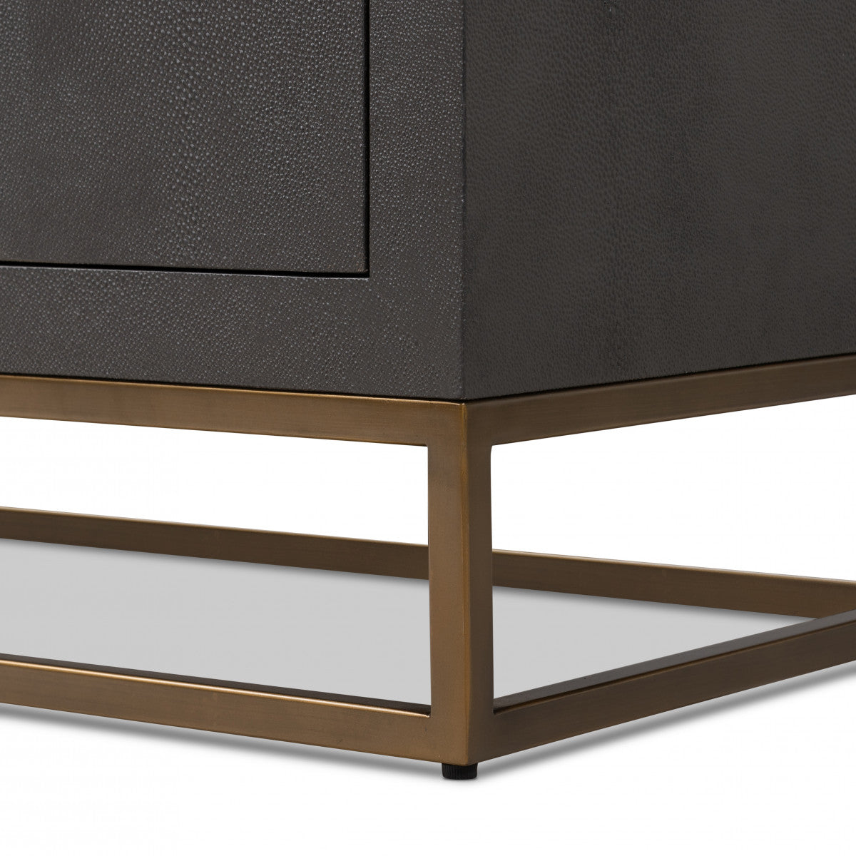 Sando Retro Brown Shagreen Four Door Sideboard