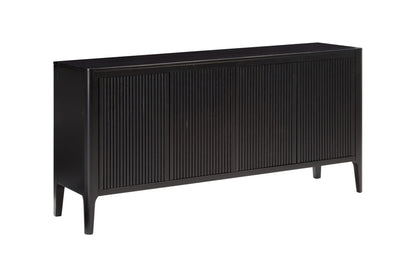 Modena Large Black Wood Ribbed Storage Sideboard