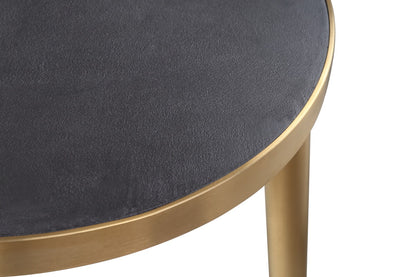 Austria Black and Brass Round Side Table